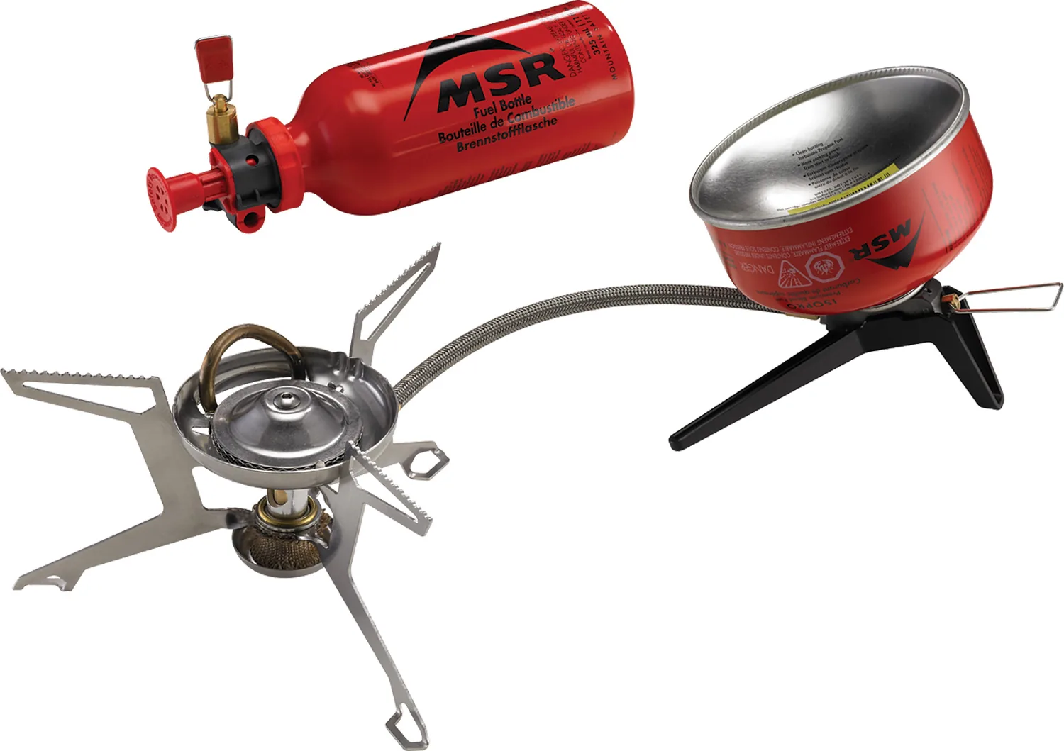 MSR WhisperLite Universal canister and liquid-fuel stove
